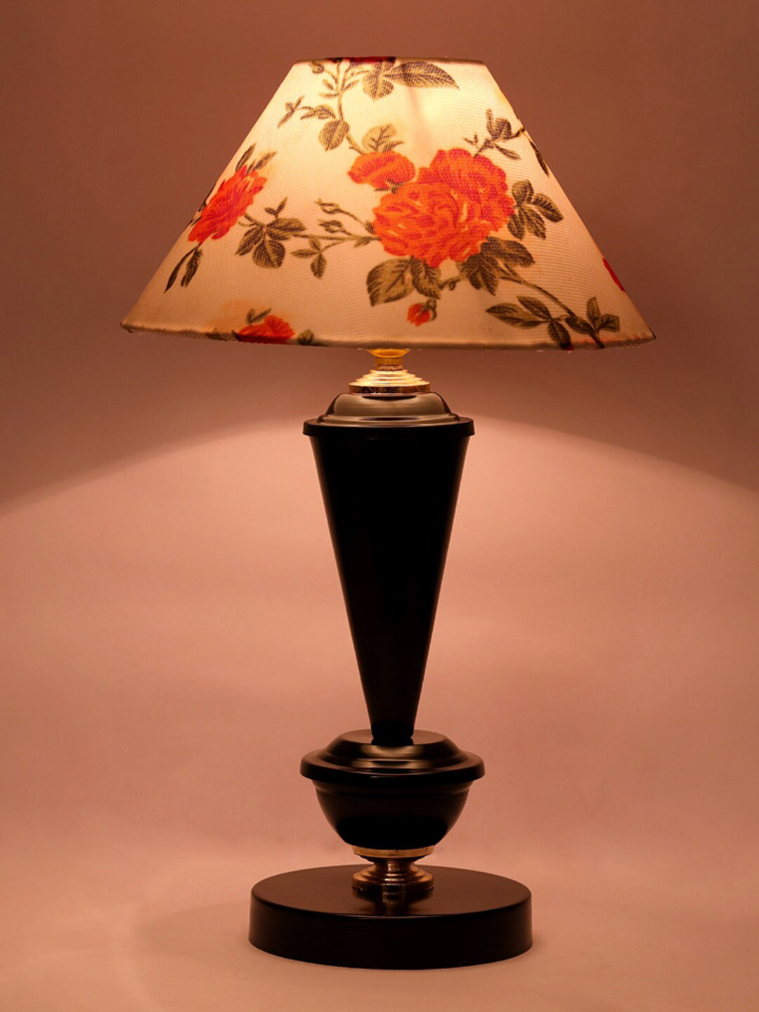 Buy Foziq Adults Black & White Floral Printed Contemporary Table Lamp