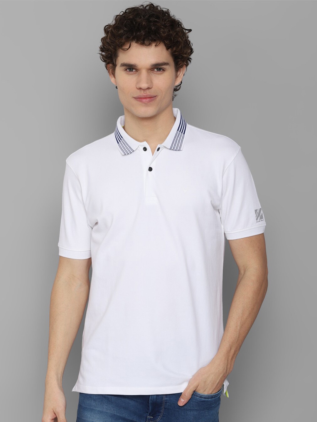 Buy Allen Solly Men White Polo CollarT Shirt - Tshirts for Men 19461968 ...