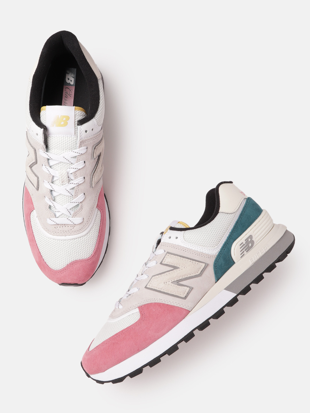 Buy New Balance Men Beige & White Colourblocked U574 Casual Shoes