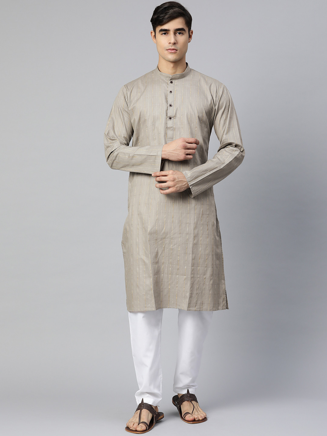 MANQ Herren Kurta Pyjama Set - Traditionelle Indische Kleidung Mit Pailletten