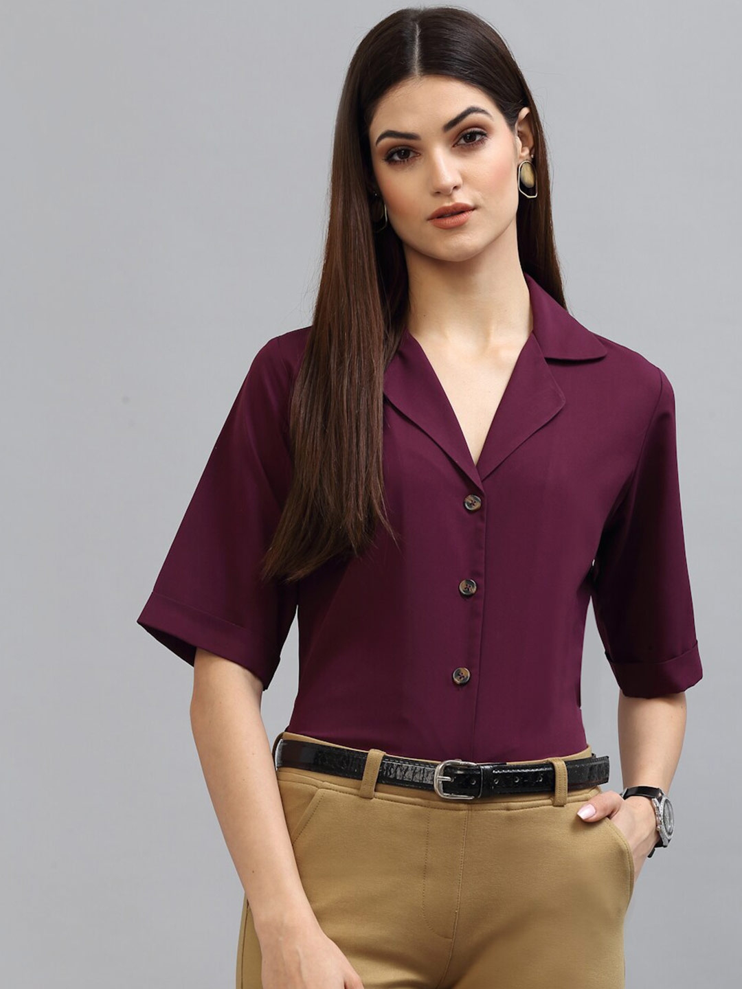 Buy Style Quotient Women Purple Formal Shirt - Shirts for Women ...