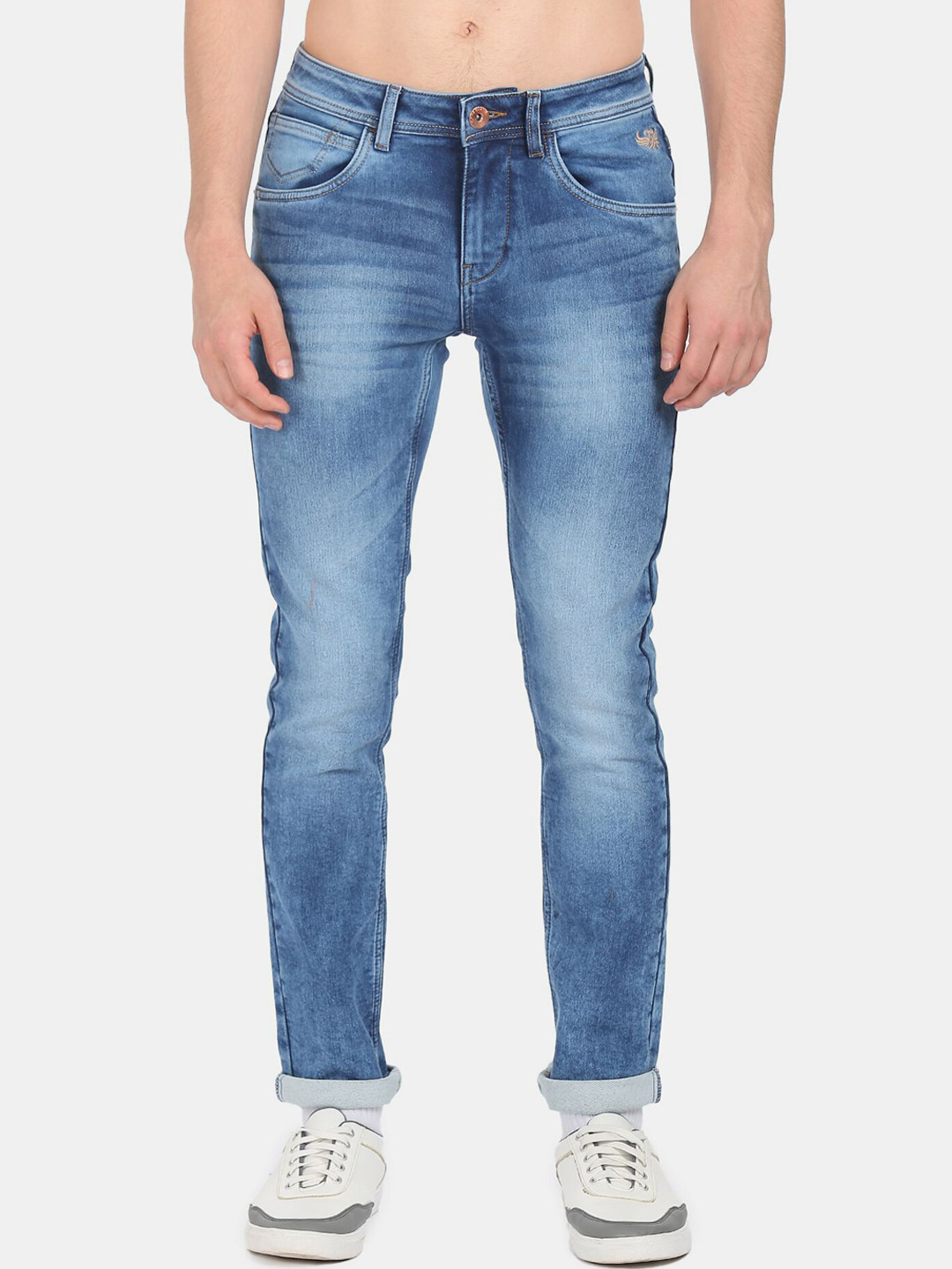 Buy Flying Machine Men Blue Comfort Slim Fit Low Rise Heavy Fade Jeans ...