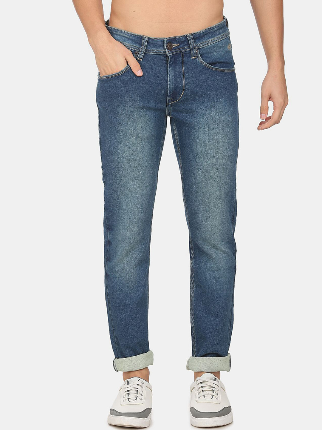 Buy Flying Machine Men Blue Comfort Slim Fit Low Rise Light Fade Jeans