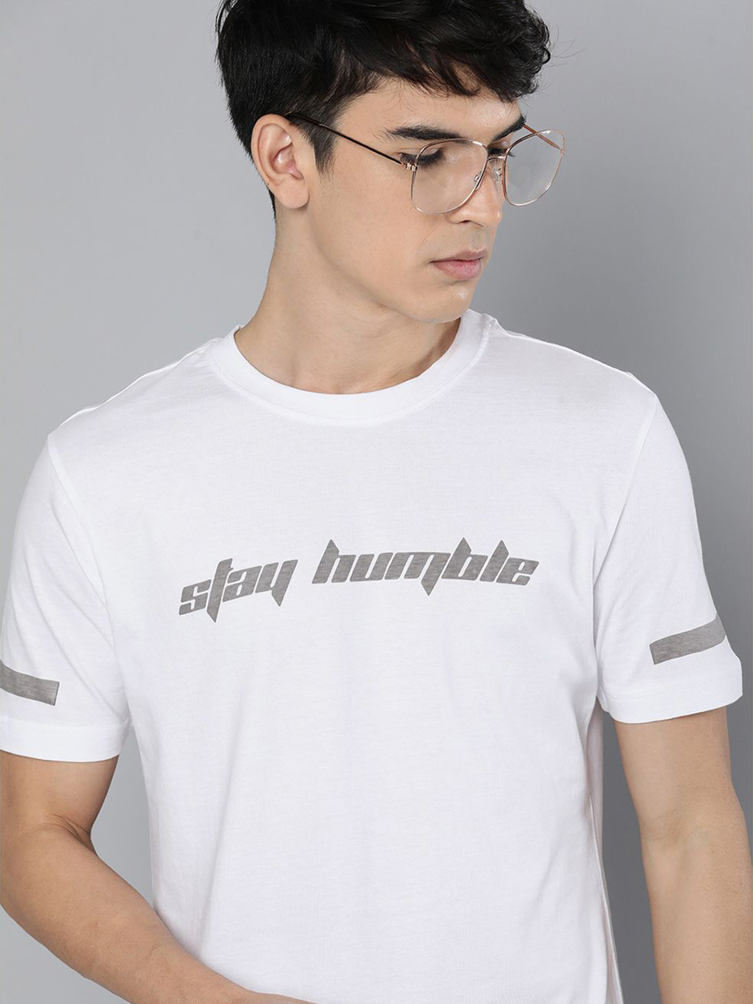 Men's Casual White Typography T-Shirt main image 1