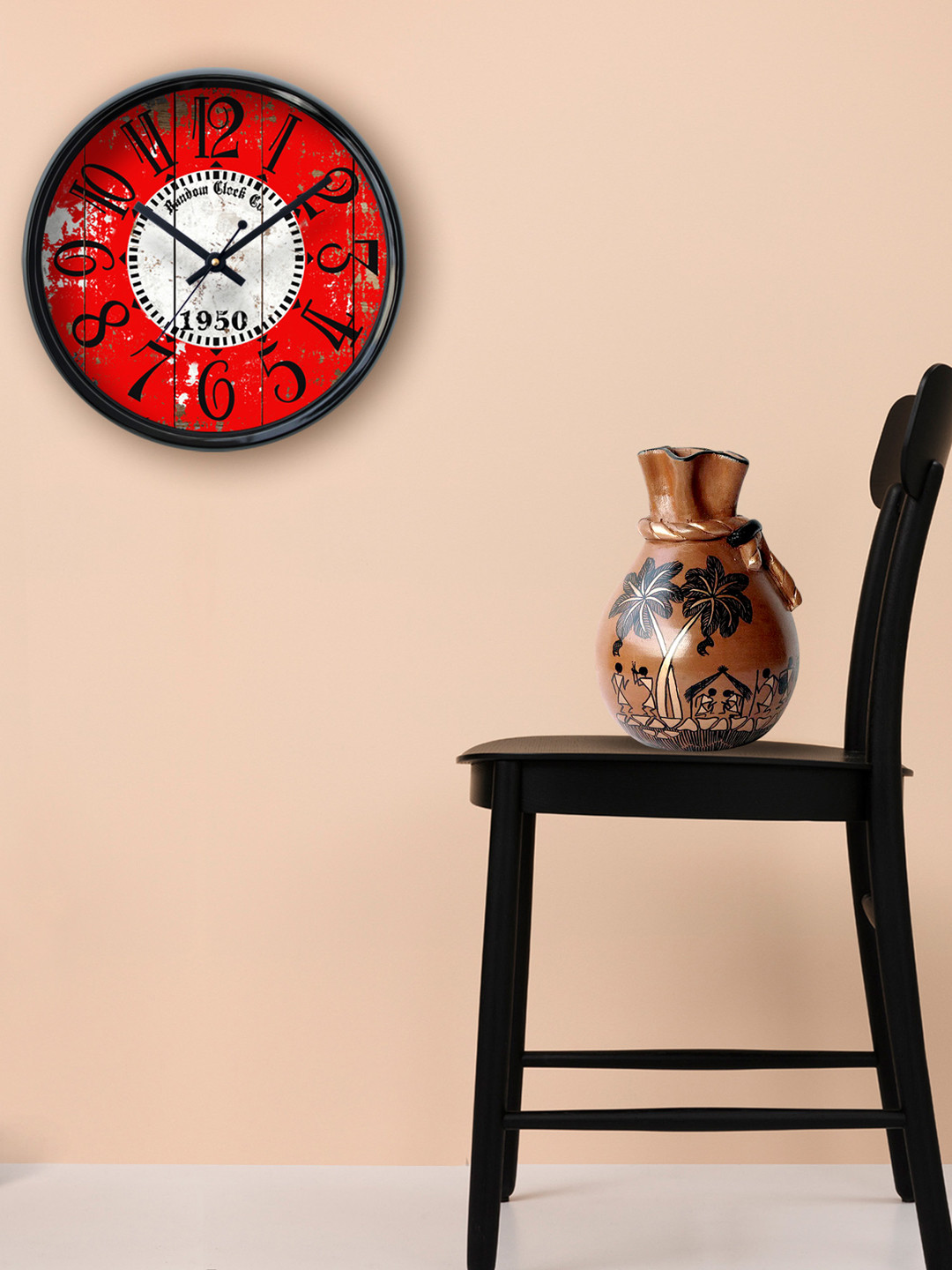 Buy RANDOM Red & Black Round Analogue Wall Clock Clocks for Unisex