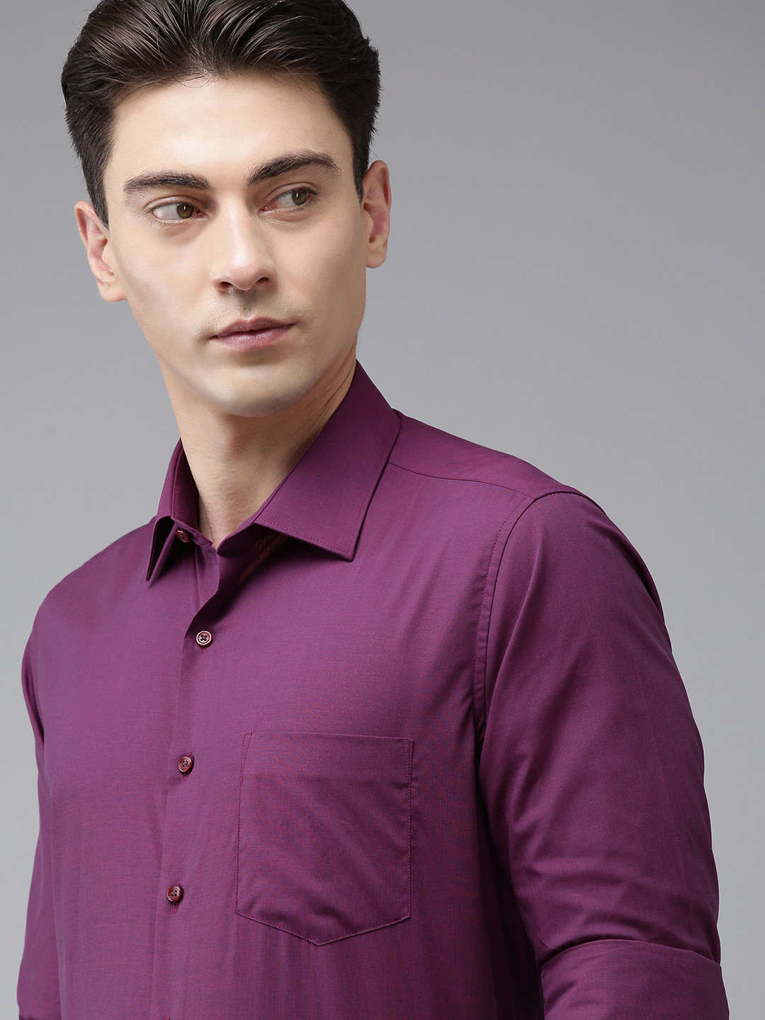 Buy Van Heusen Men Solid Slim Fit Pure Cotton Formal Shirt Shirts for