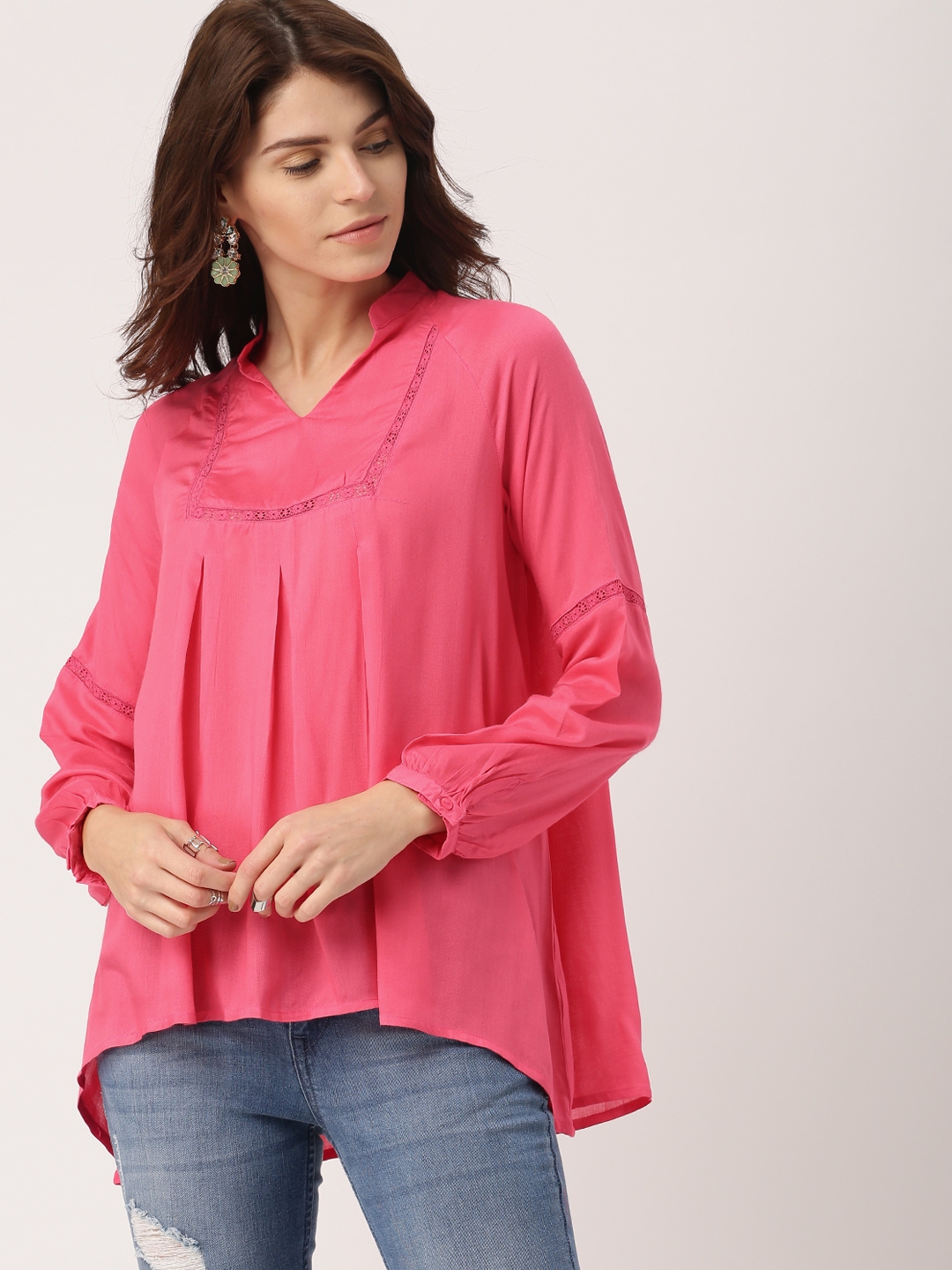 Buy All About You Pink Solid High Low Top - Tops for Women 1948500 | Myntra