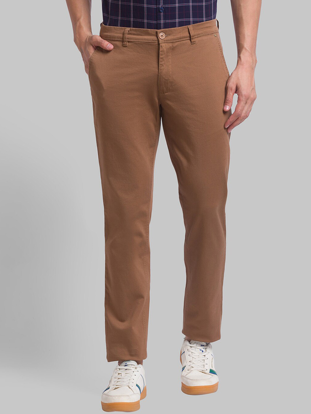 Buy Parx Men Brown Tapered Fit Trousers - Trousers for Men 19486046 ...