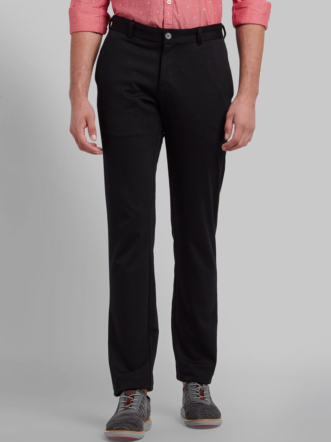 Buy Parx Men Black Tapered Fit Trousers - Trousers for Men 19486078 ...