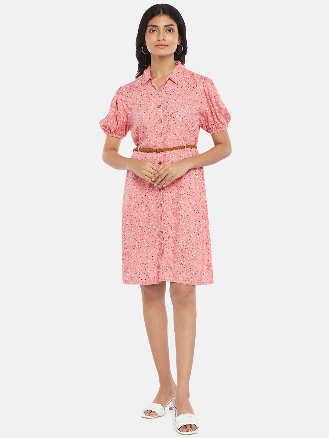 Buy Honey By Pantaloons Pink Printed Shirt Dress Dresses for Women