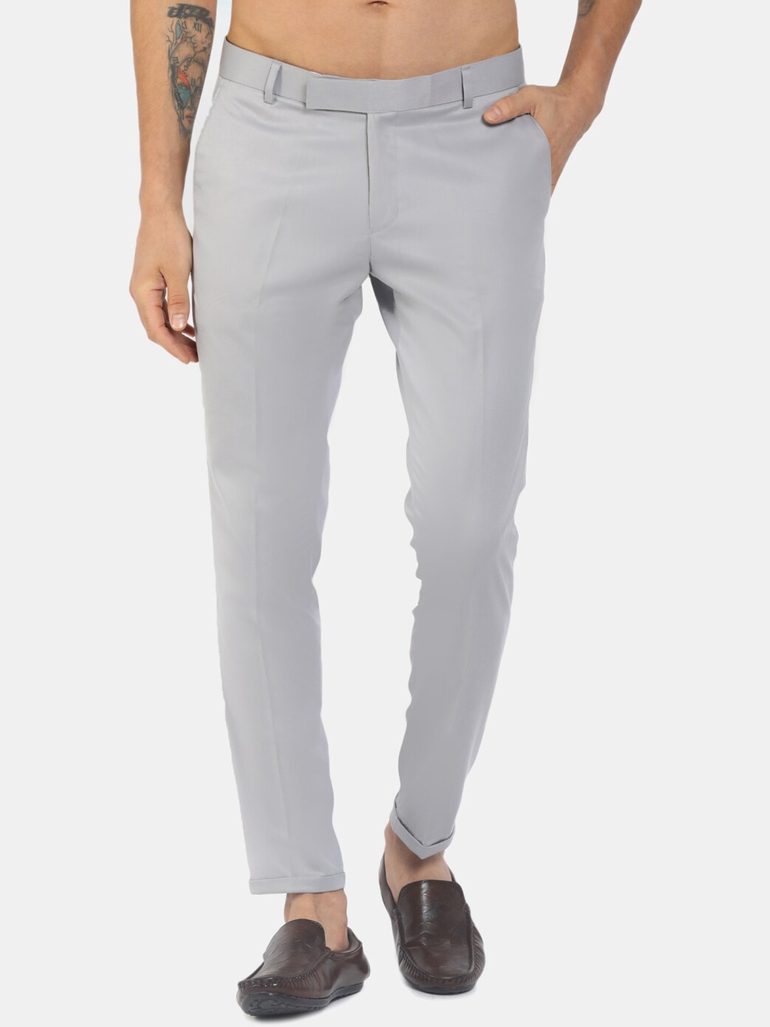 Buy J White By Vmart Men Grey Classic Formal Trousers - Trousers for ...