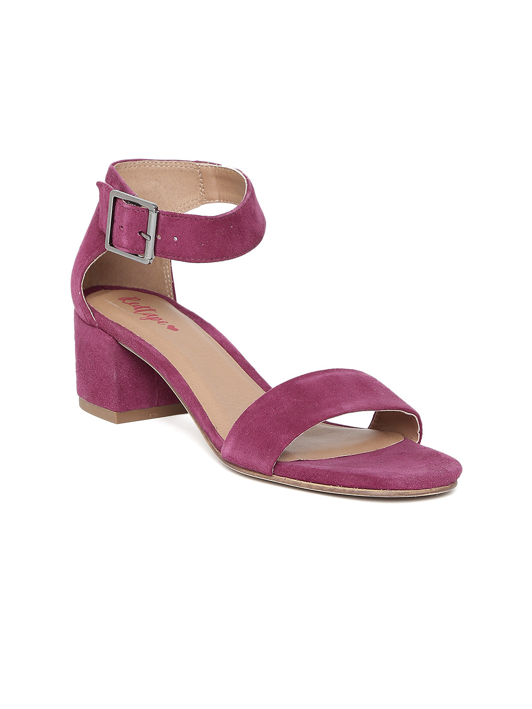 Buy Red Tape Women Purple Suede Block Heels Heels for Women 1949355