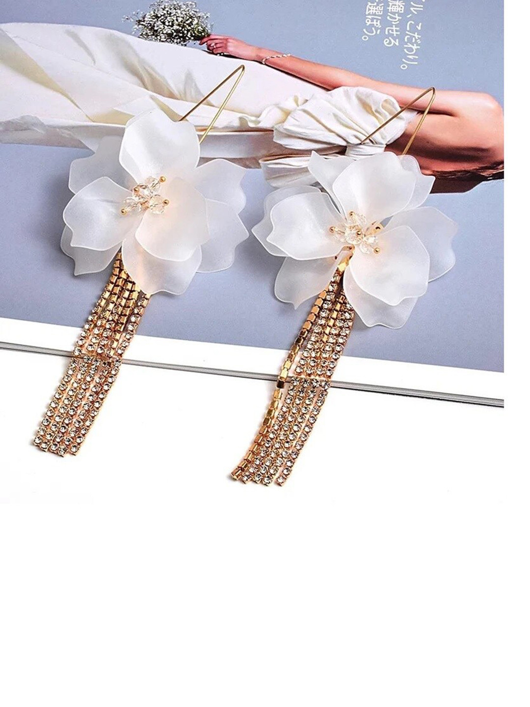 Buy AVANT GARDE PARIS White Floral Drop Earrings Earrings for Women