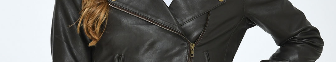 Buy Pactorn Women Brown Leather Biker Jacket - Jackets for Women ...