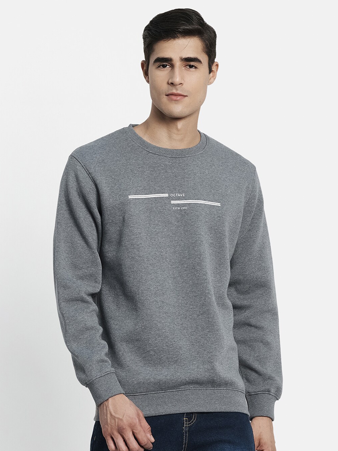 Buy Octave Men Grey Solid Sweatshirt - Sweatshirts for Men 19495418 ...