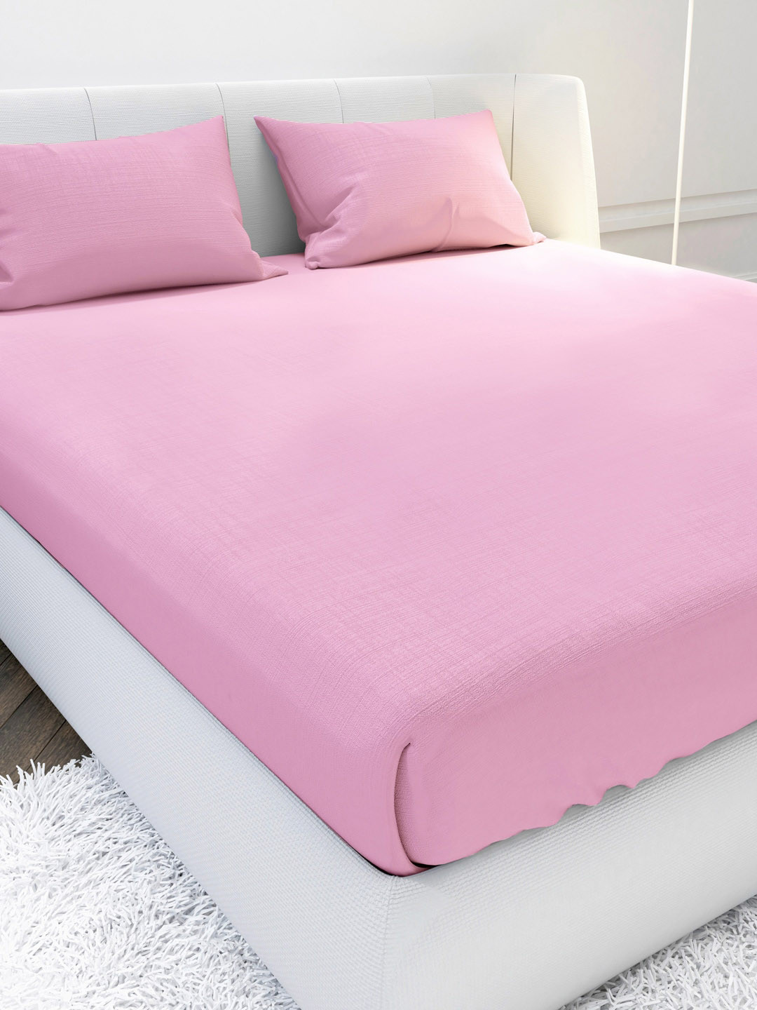 Buy MAYFAIR HOMES LONDON Peach Coloured 144 TC Cotton King Bedsheet