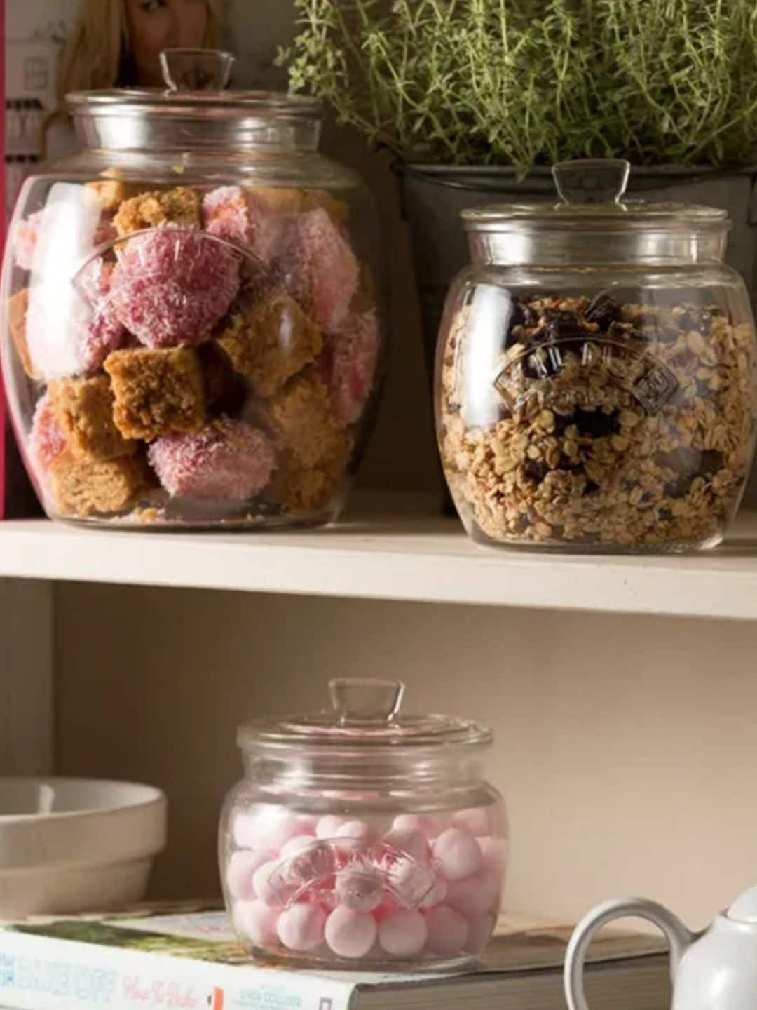 Buy KILNER Transparent Solid Dishwasher And Microwave Safe Glass Storage Jar 2L Container for