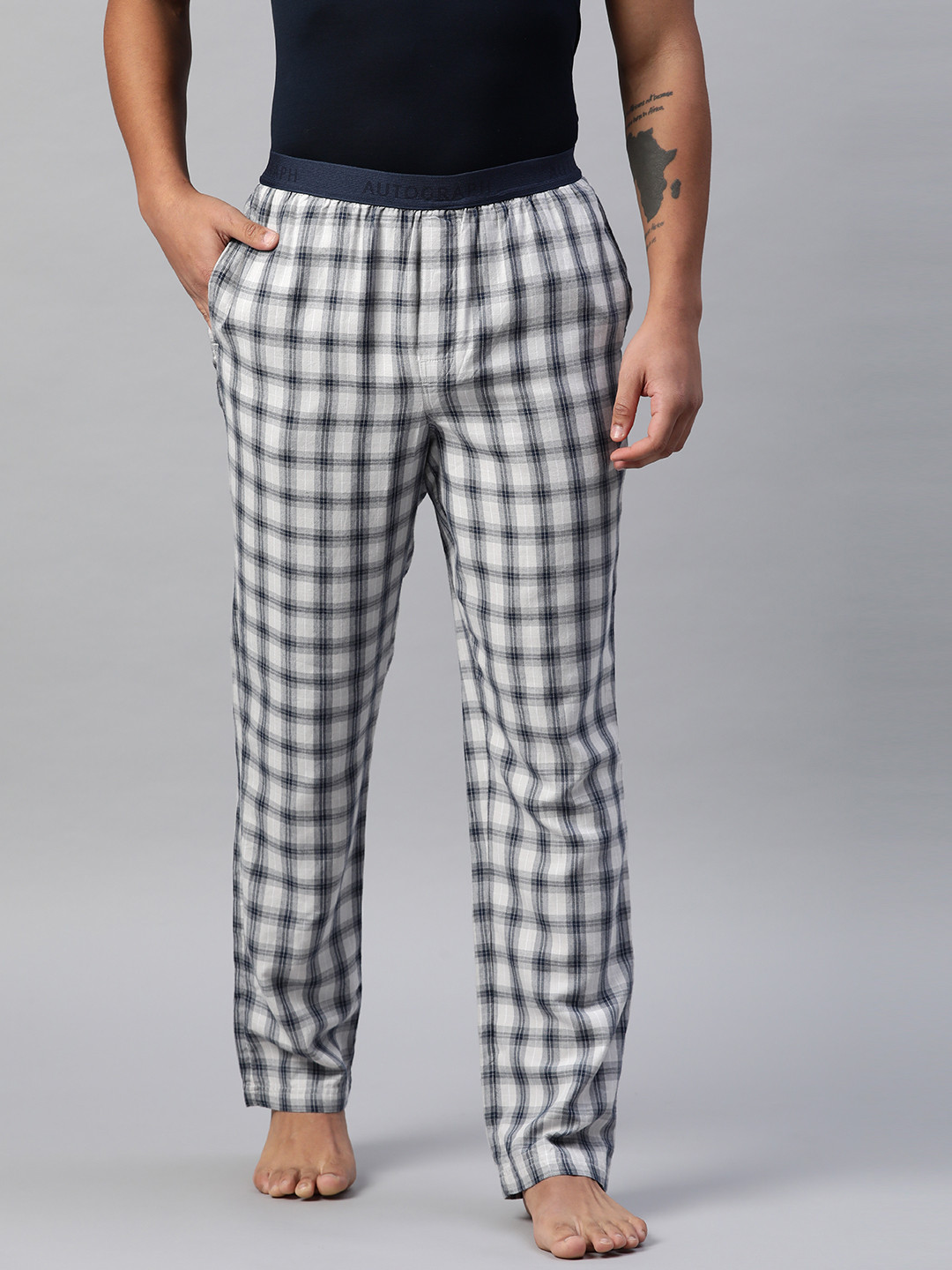 Buy Marks & Spencer Men Checked Lounge Pants Lounge Pants for Men
