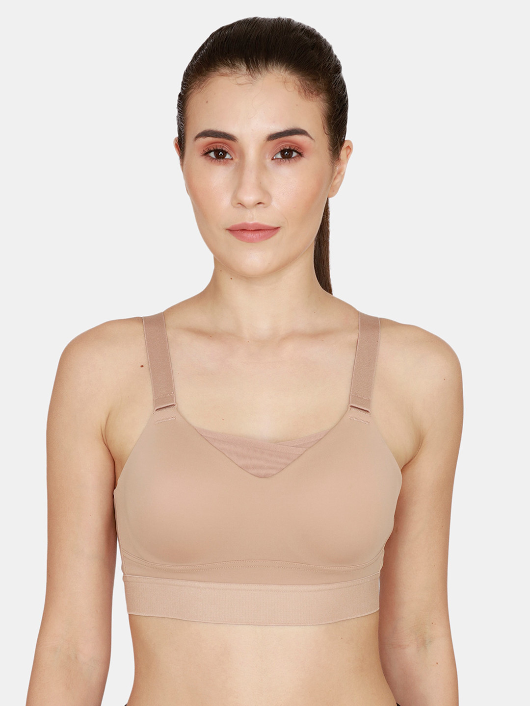 Buy Zelocity By Zivame Women Beige Solid Non Wired Sports Bra Bra for Women 19513460 Myntra