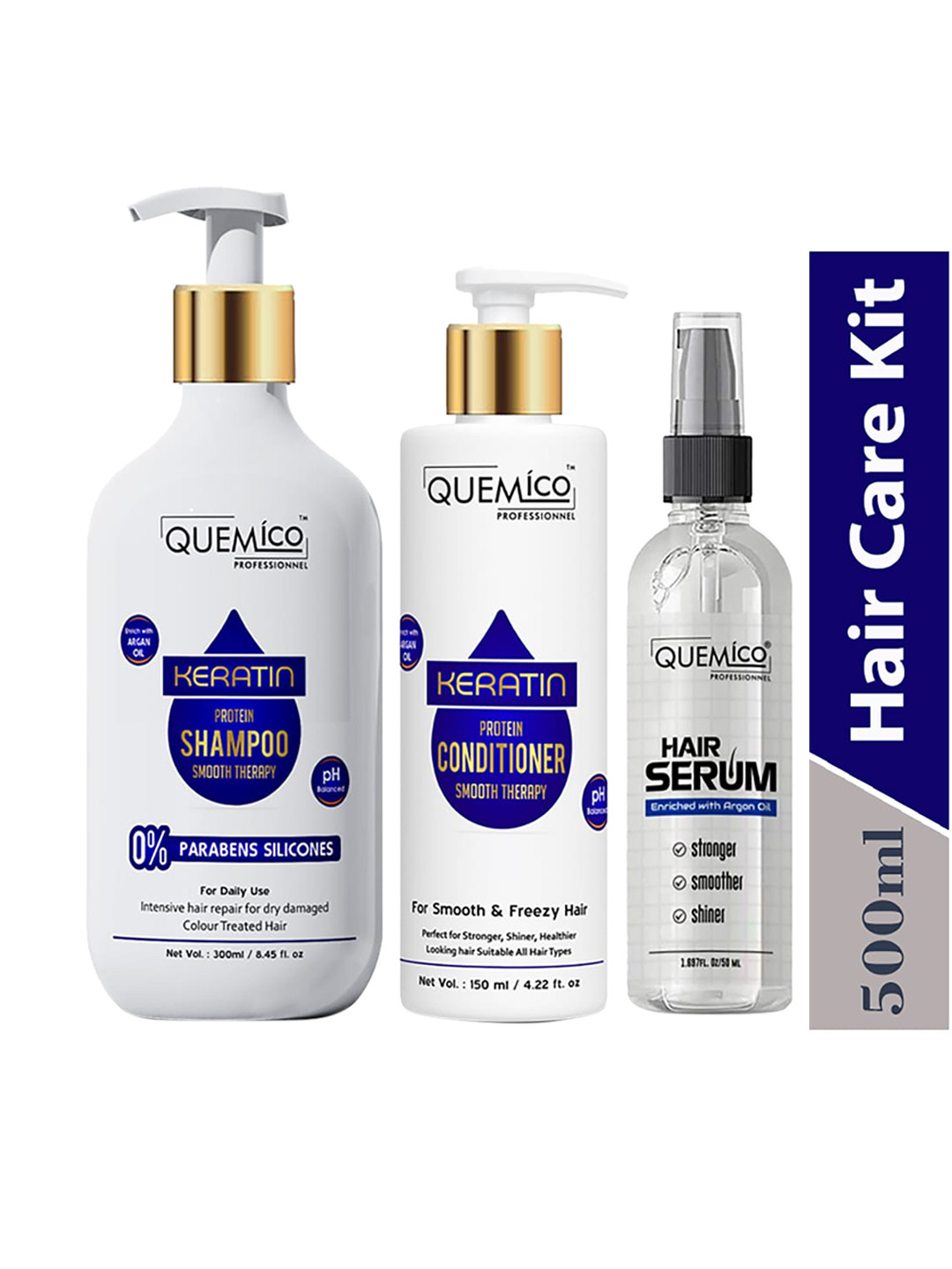 Buy Quemico Professionnel Set Of 3 Keratin Protein Shampoo Conditioner