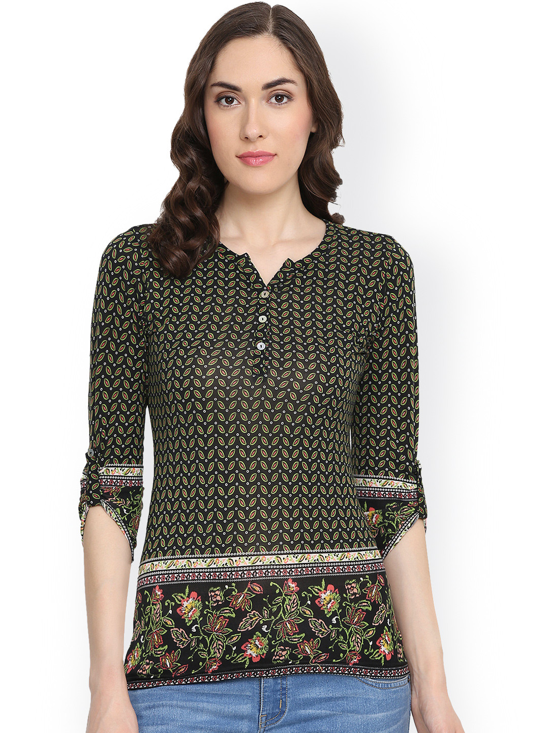 Buy PlusS Women Olive Green Printed Top Tops for Women 1952358 Myntra