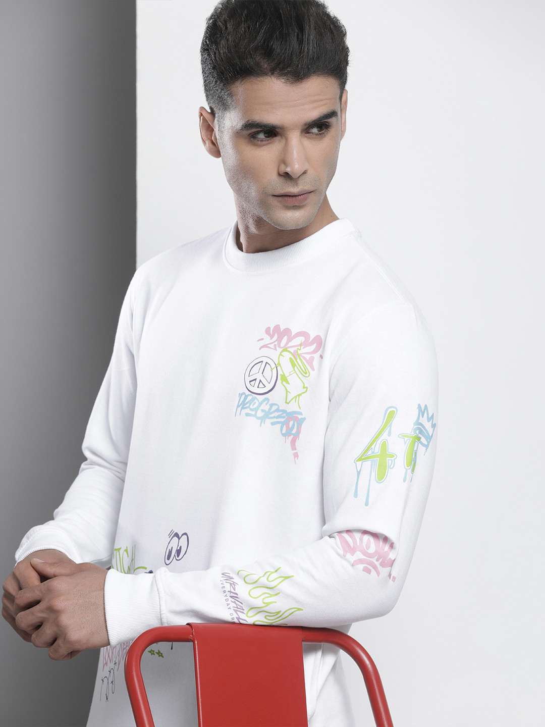 Soaked in Luxury Ingina Sweatshirt - India Ink & White