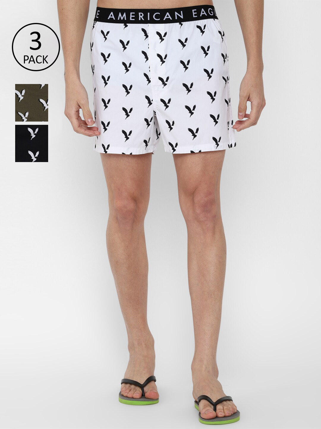 Buy AMERICAN EAGLE OUTFITTERS Pack Of 3 Men Printed Boxers Boxers for