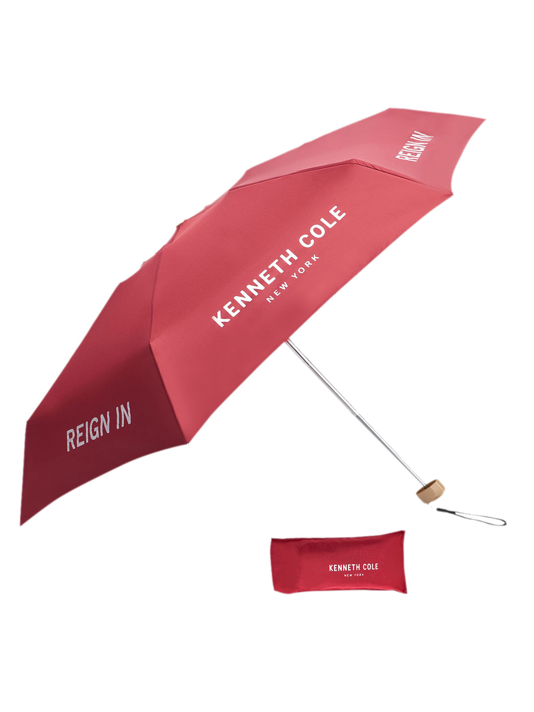 Buy Cole Red Solid 3 Fold Umbrellas Umbrellas for Unisex