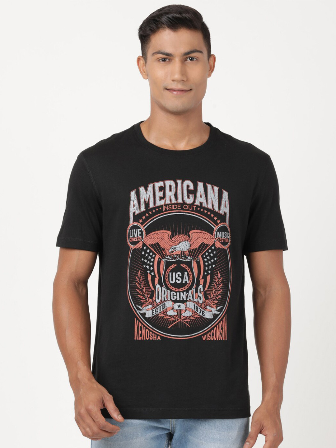 Buy Jockey Men Black Graphic Printed T Shirt - Tshirts for Men 19534882 ...