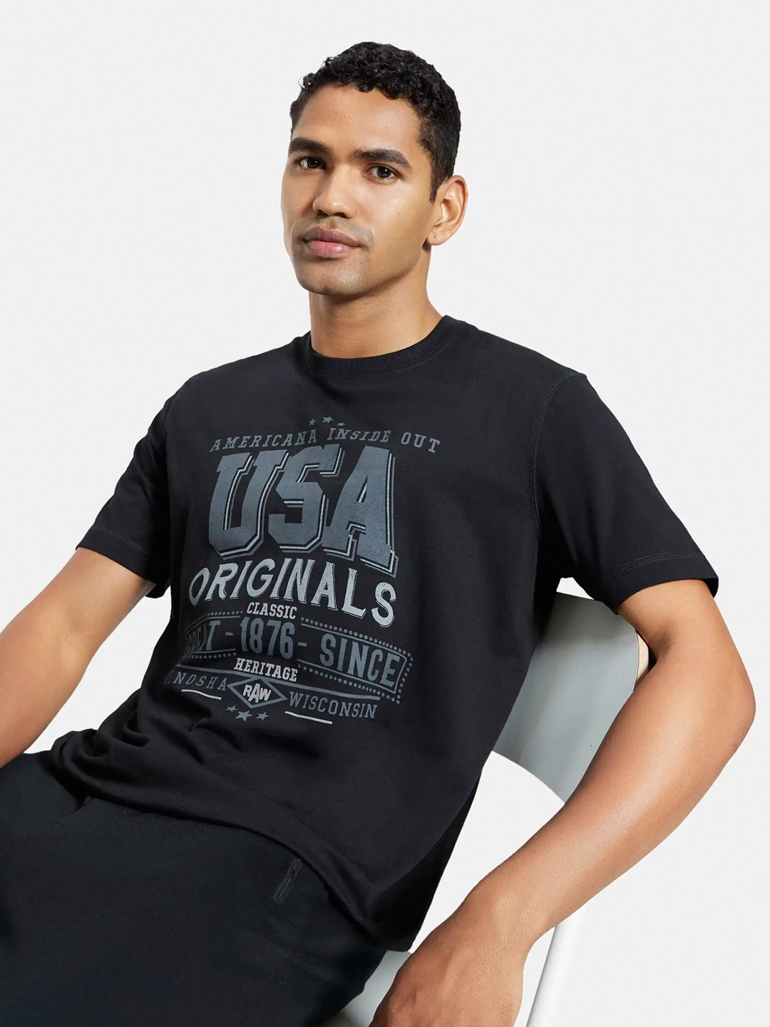 Buy Jockey Combed Cotton Rich Graphic Round Neck Half Sleeve Tshirt ...