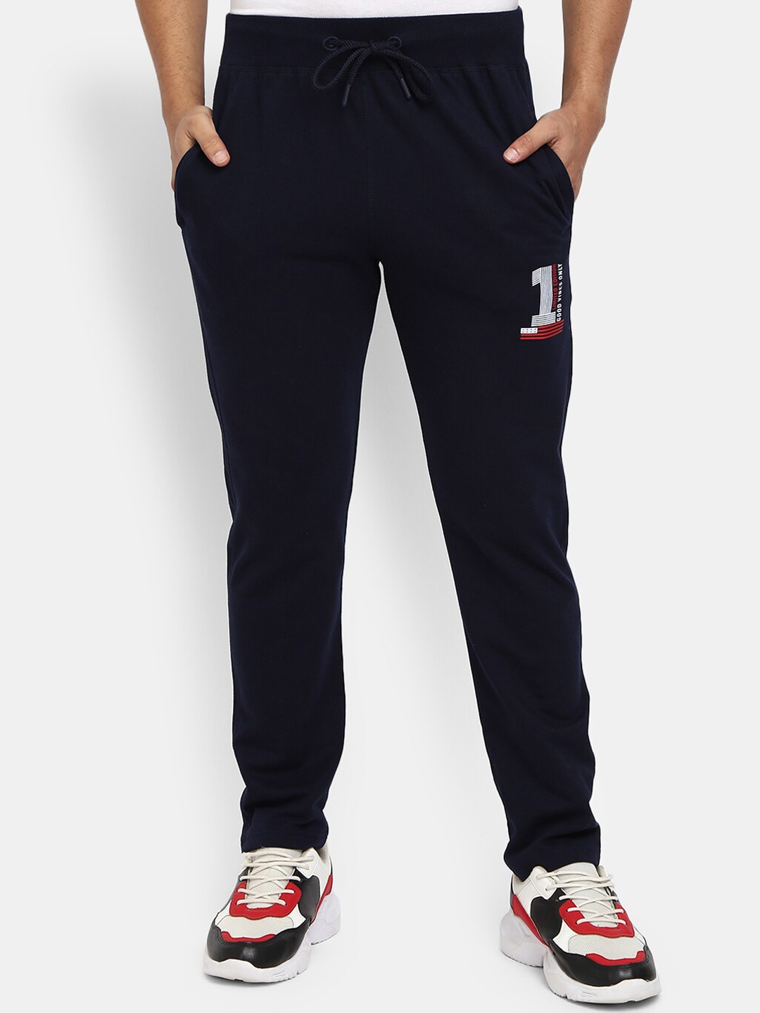 Buy V Mart Men Navy Blue Solid Cotton Track Pants Track Pants for Men