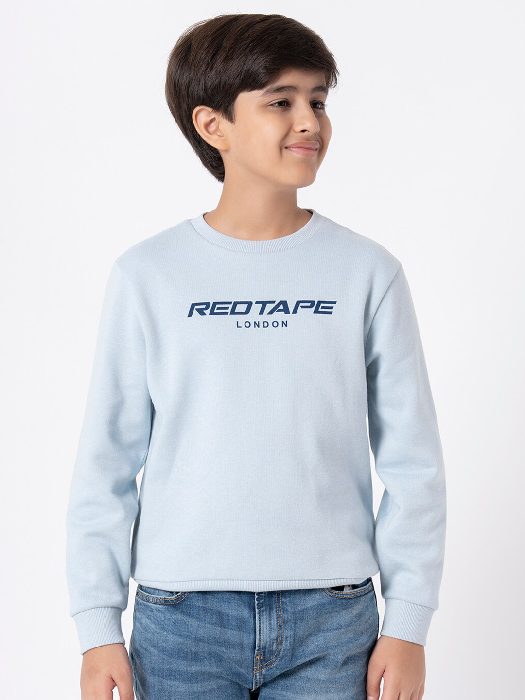 Boys Blue Printed Sweatshirt