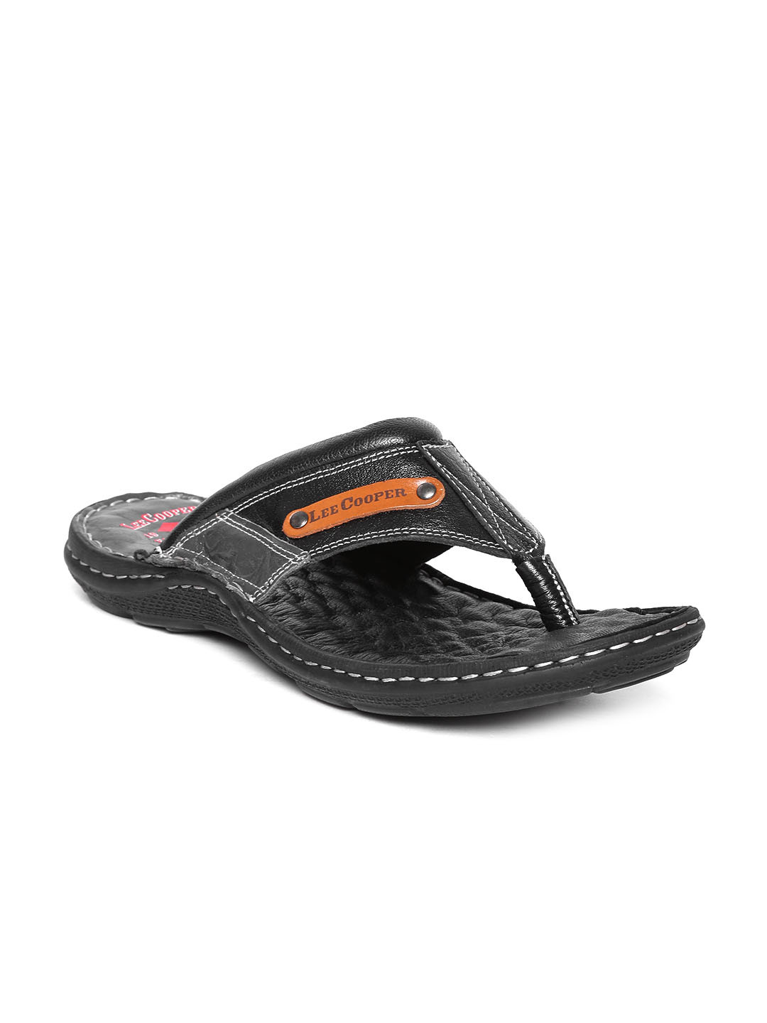 Buy Lee Cooper Men Black Leather Sandals - Sandals for Men 1953890 | Myntra