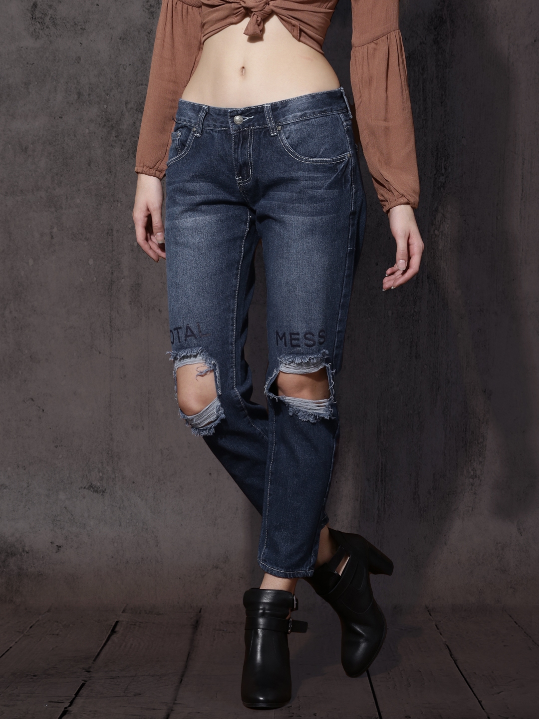 highly distressed jeans womens