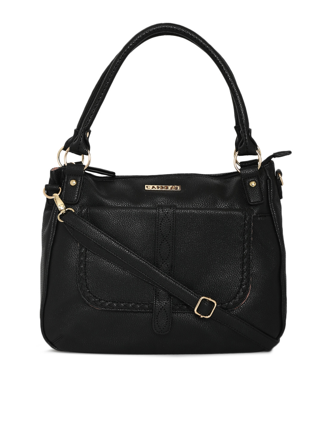 Buy Caprese Black Solid Shoulder Bag - Handbags for Women 1954448 | Myntra