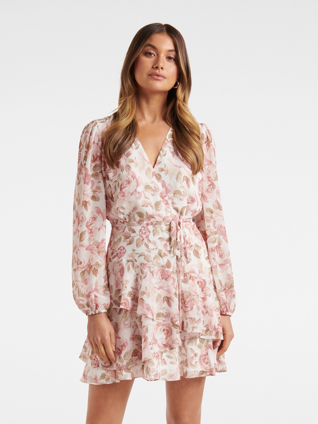 Buy Forever New White Floral Mini Dress - Dresses for Women 19545452 | Myntra
