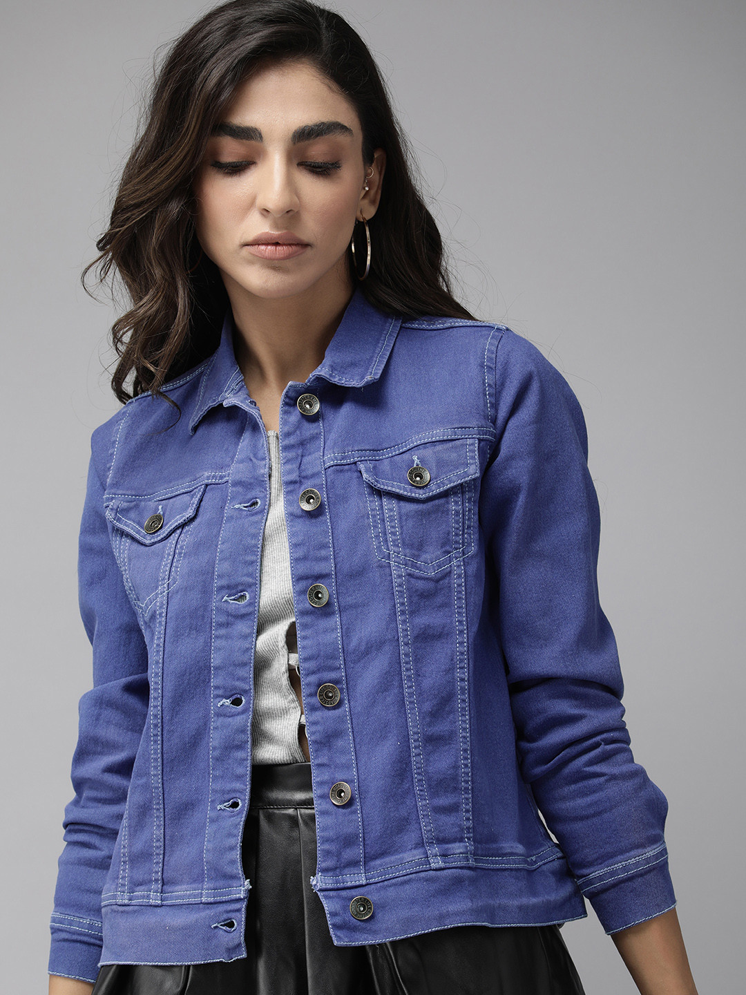 Buy Roadster Women Blue Denim Jacket Jackets for Women 19545958 Myntra