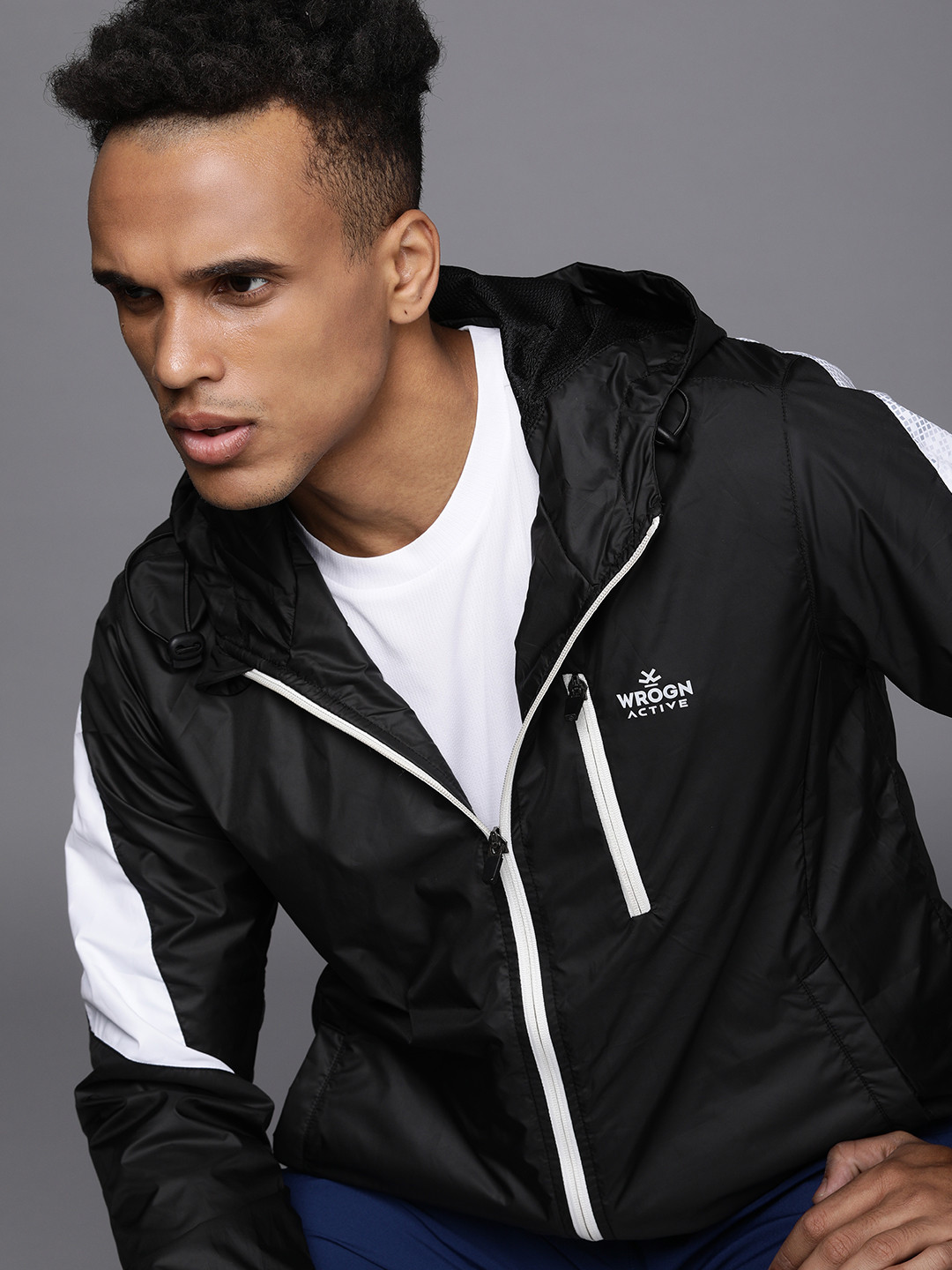 Buy WROGN ACTIVE Men Black Solid Sporty Jacket Jackets for Men