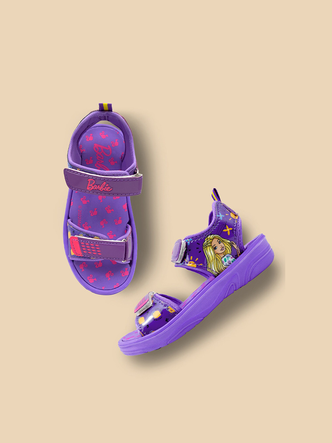 Buy Kids Ville Girls Purple & Pink Velcro Comfort Sandals Sandals for