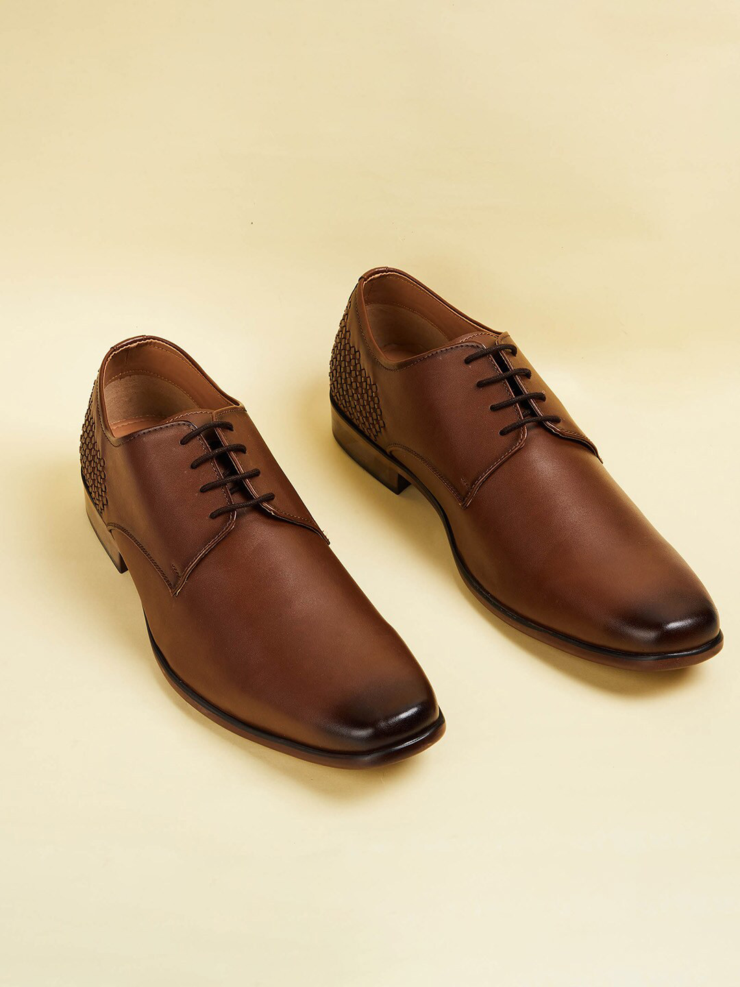 Buy CODE By Lifestyle Men Brown Solid Formal Brogues Formal Shoes for