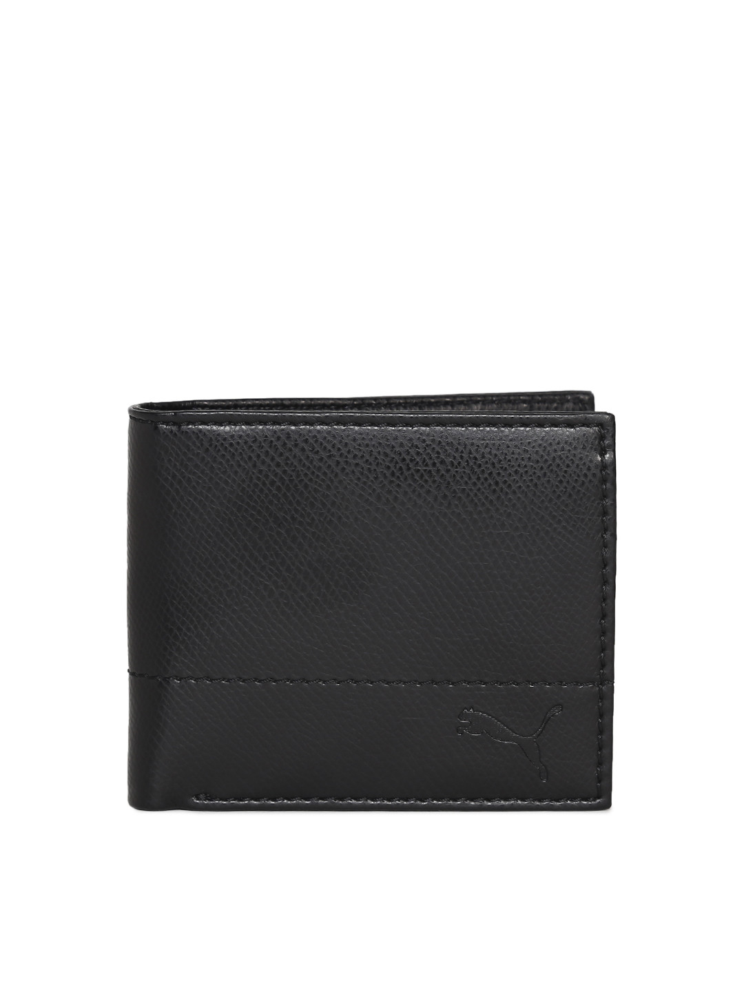 Buy Puma Unisex Black Textured Two Fold Wallet Wallets for Unisex
