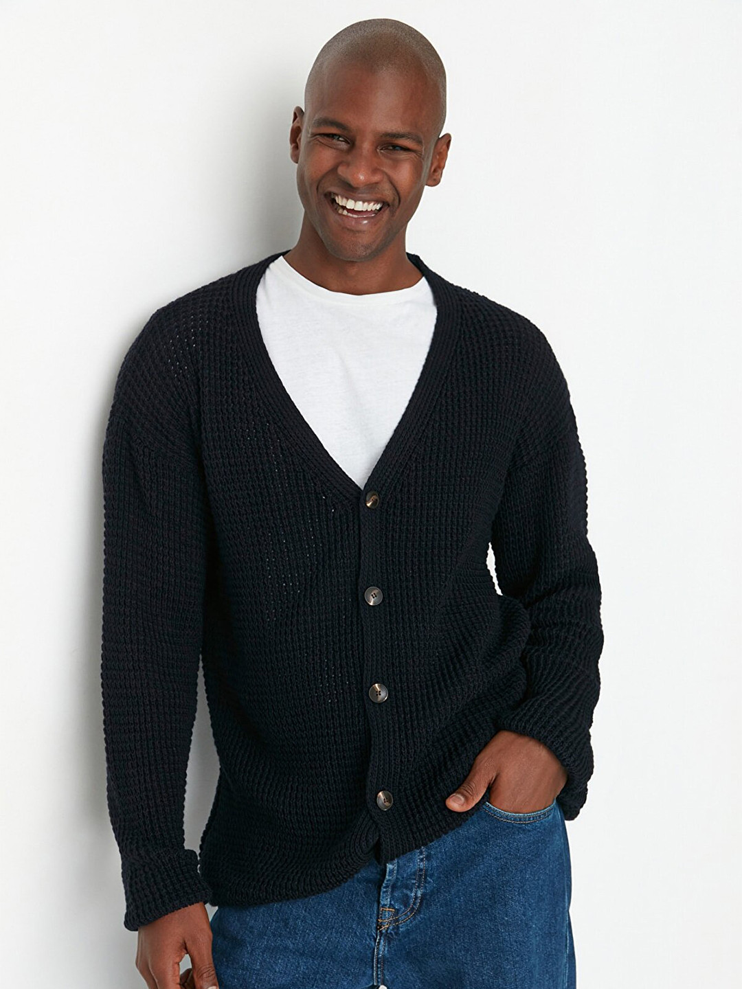 Buy Trendyol Men Black Cardigan Sweaters for Men 19556798 Myntra