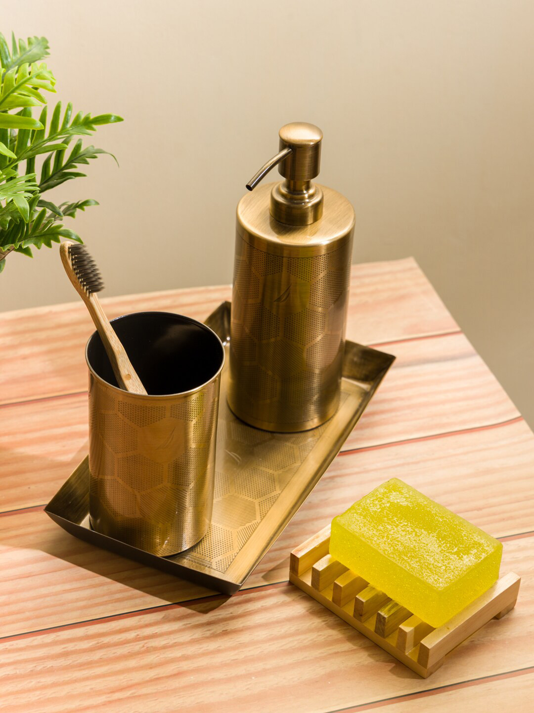 Buy Nautica Stainless Steel Bath Accessories Set 1Soap Dispenser,1Tooth