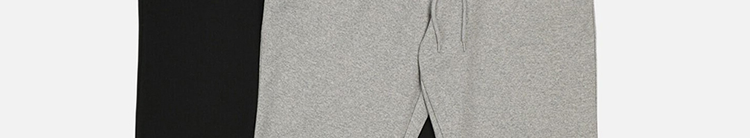 Buy Trendyol Men Grey & Black Pack Of 2 Lounge Pants - Lounge Pants for ...