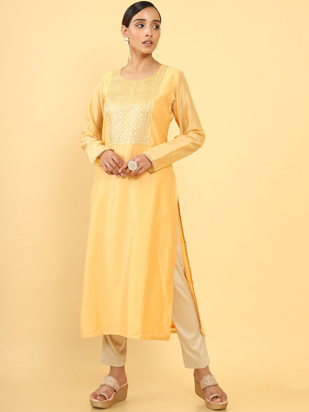 Buy Soch Women Yellow Embellished Kurta Kurtas for Women 19562120 Myntra