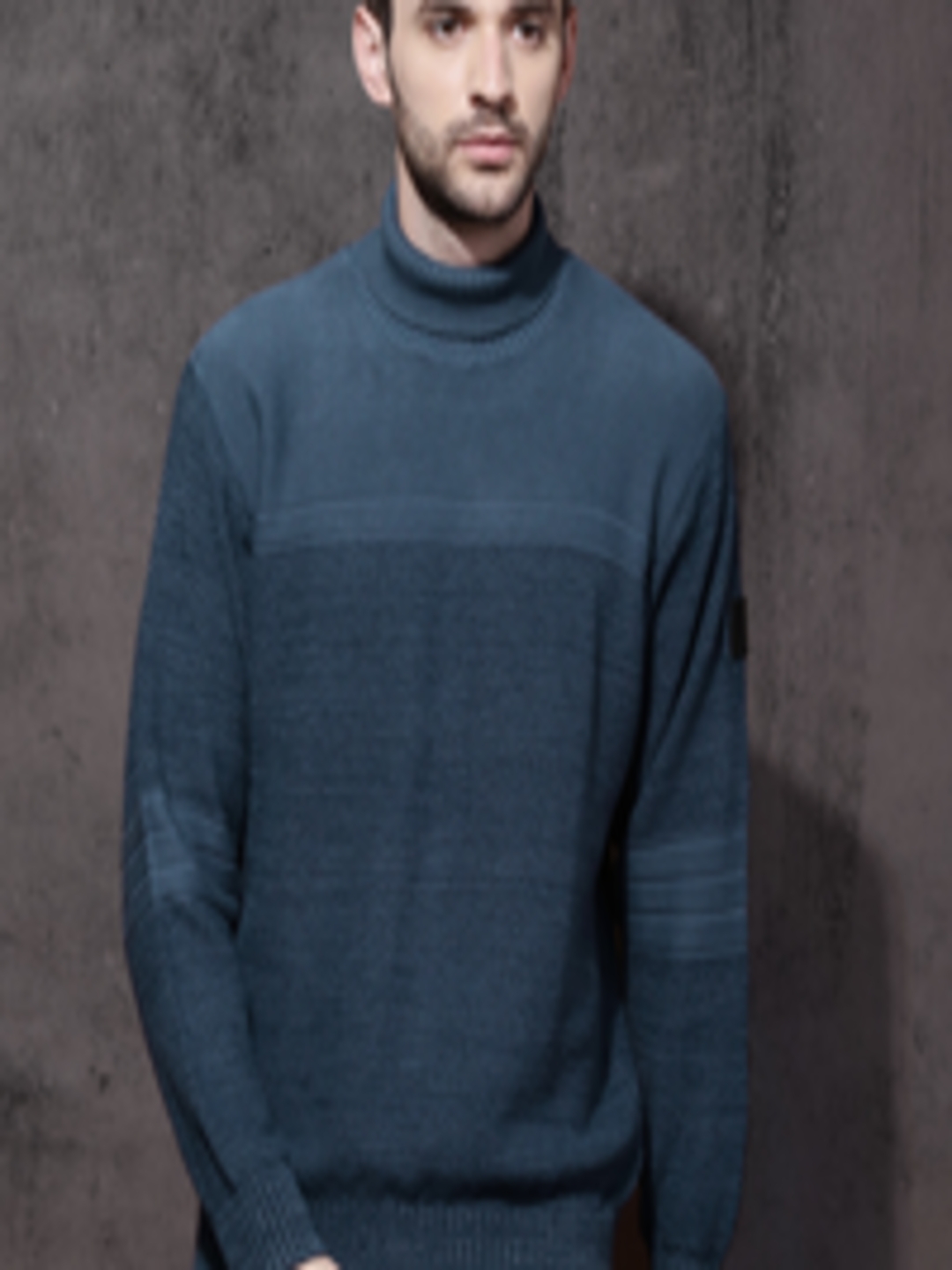 Buy Roadster Men Blue Self Design Pullover - Sweaters for Men 1956626 ...