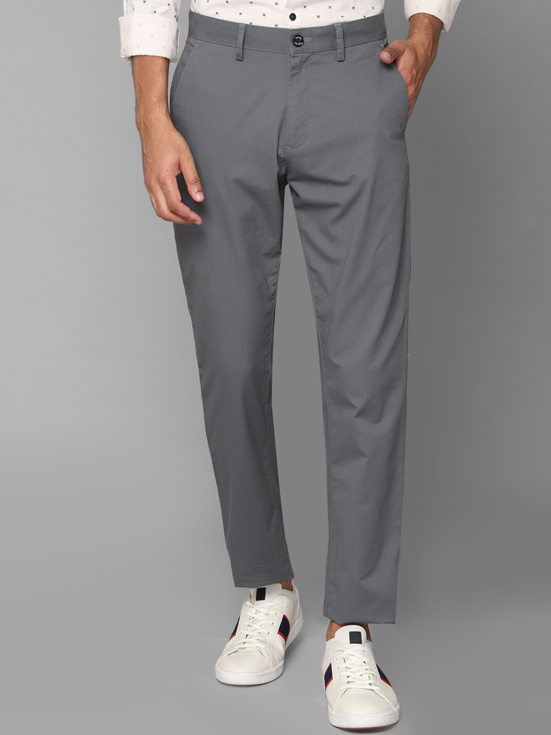 Buy Allen Solly Men Grey Casual Trousers Trousers for Men 19568544