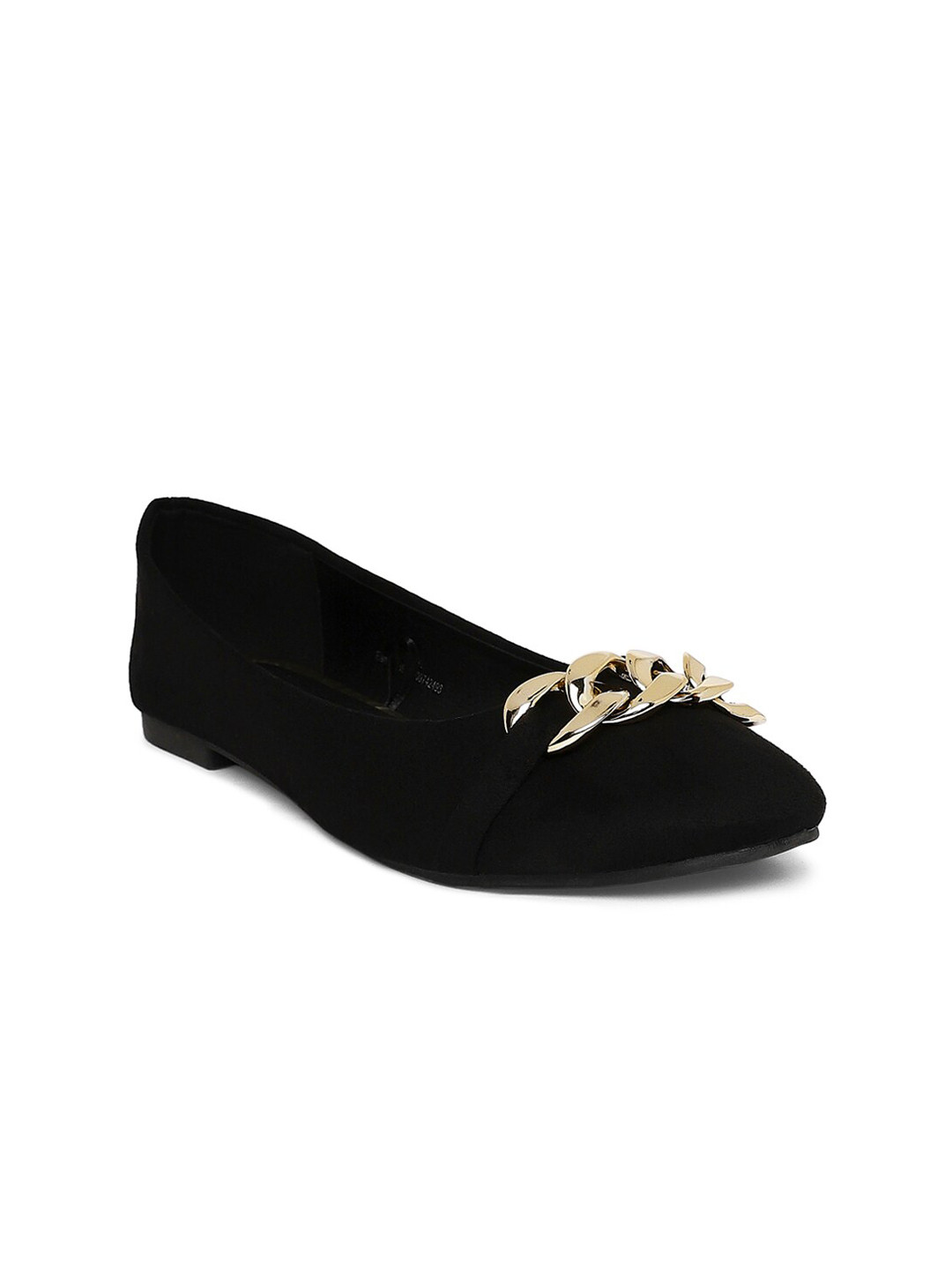 Buy Forever Glam By Pantaloons Women Black Embellished Ballerinas Flats