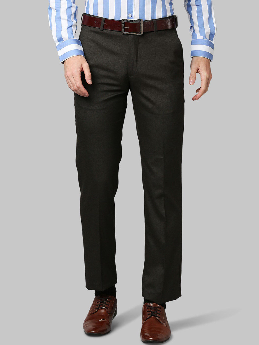 Buy Park Avenue Men Brown Formal Trousers Trousers for Men 19572146