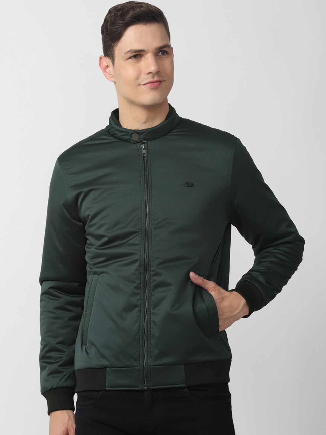 Buy Peter England Casuals Men Green Bomber Jacket Jackets for Men
